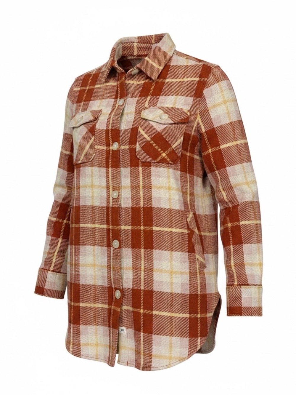 7 Diamonds Generation Long Sleeve Red, Yellow, Cream, Plaid Flannel Shacket